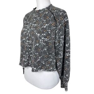 O’Neill Floral Relaxed Fit Crop Sweatshirt Long Sleeve Top Small
